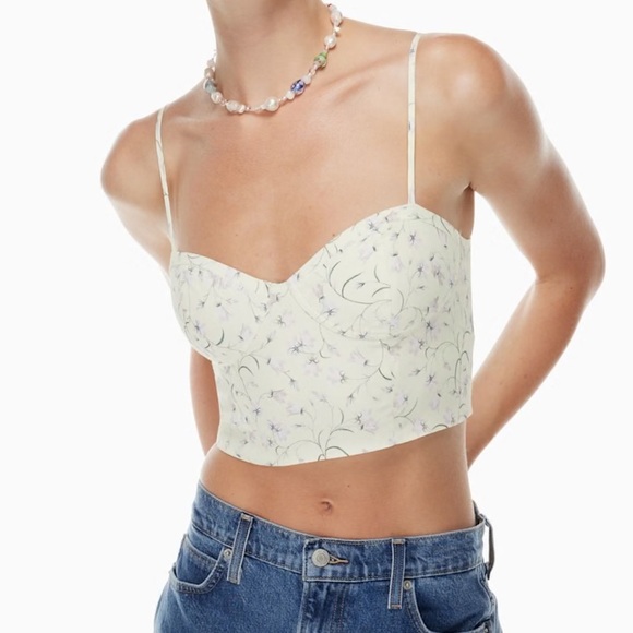 Aritzia Sunday Best Bonnie Bustier Zephyr Bluebells Vanilla Size XXS - Picture 1 of 7